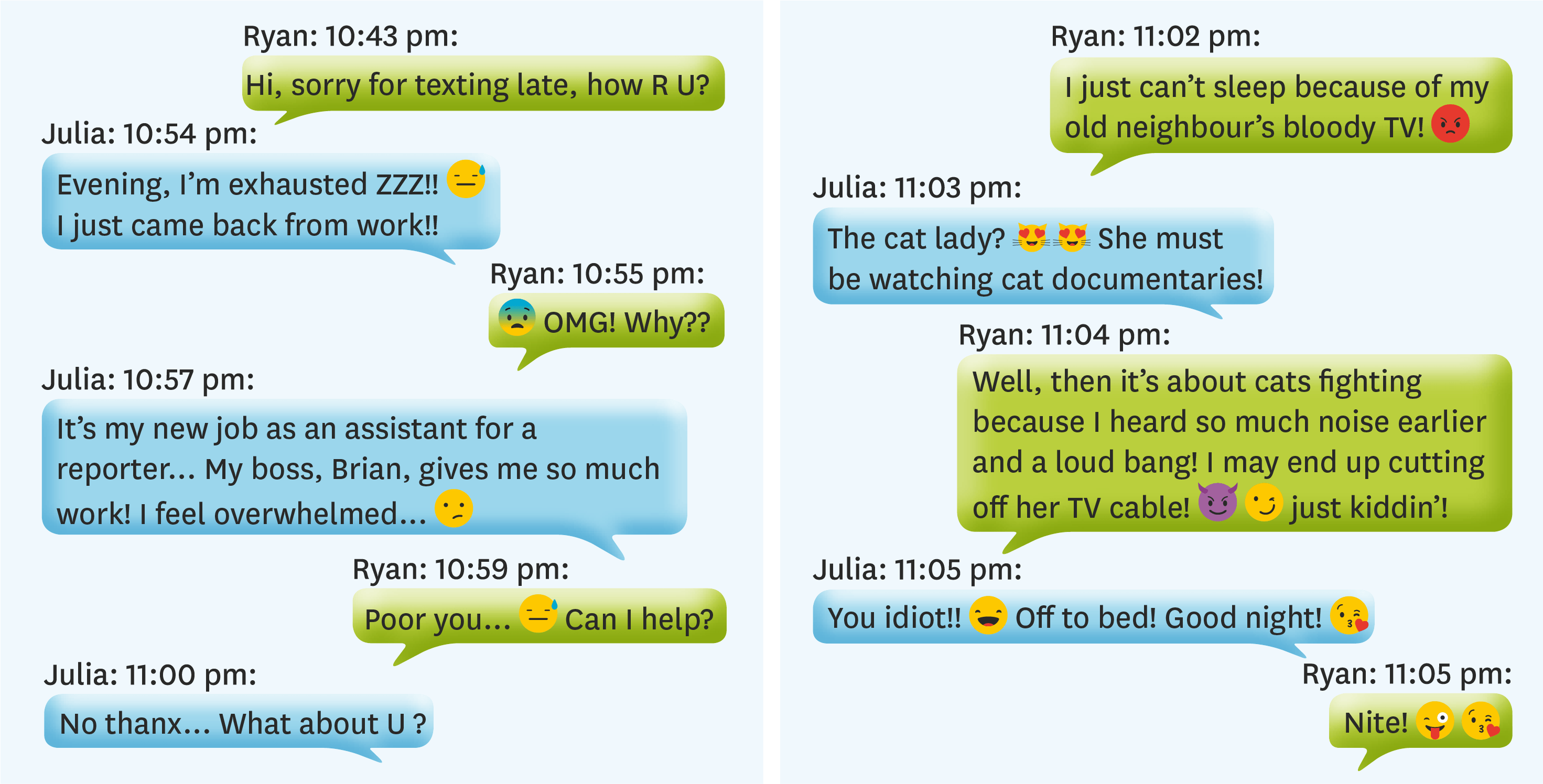 A text conversation