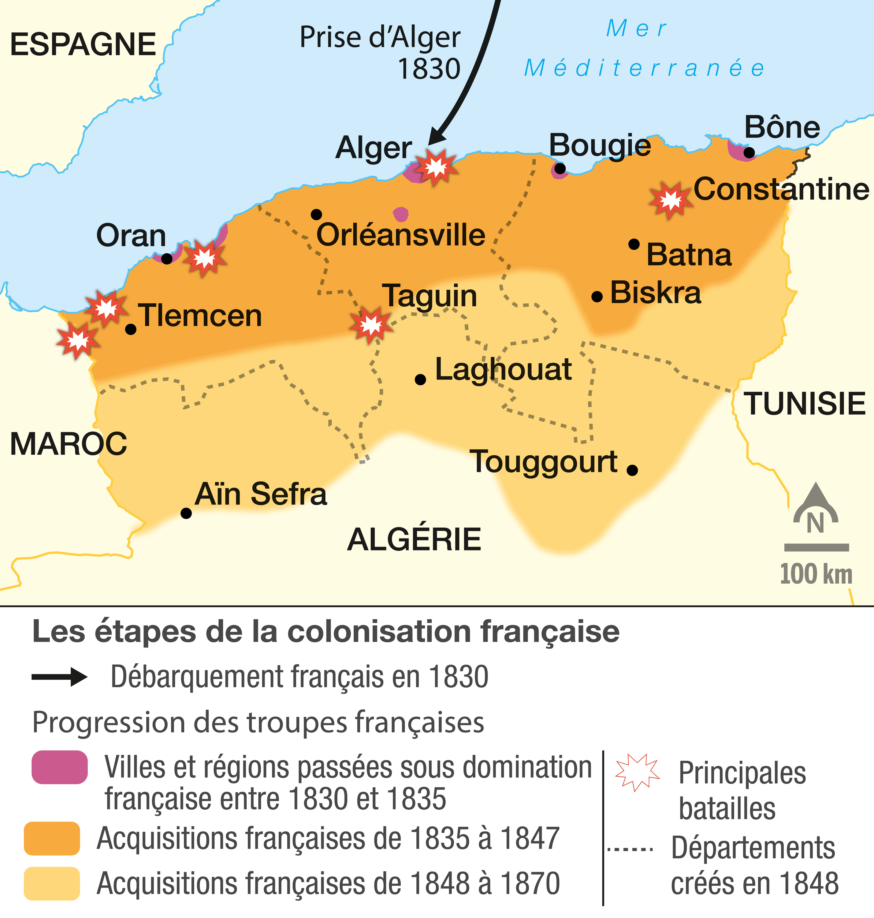 Les étapes de la conquête de l’Algérie