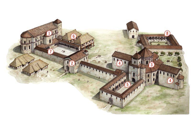 Reconstitution du palais d’Aix-la-Chapelle