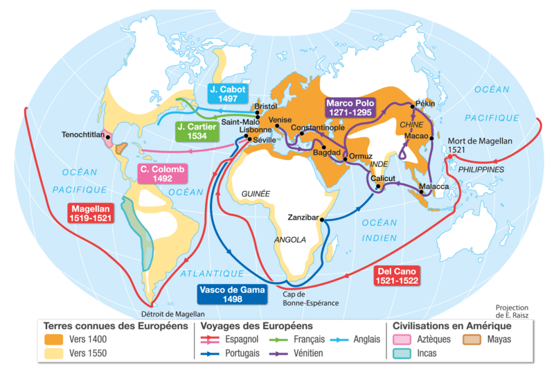 RÃ©sultat de recherche d'images pour "carte les europÃ©ens Ã  la dÃ©couverte du monde"