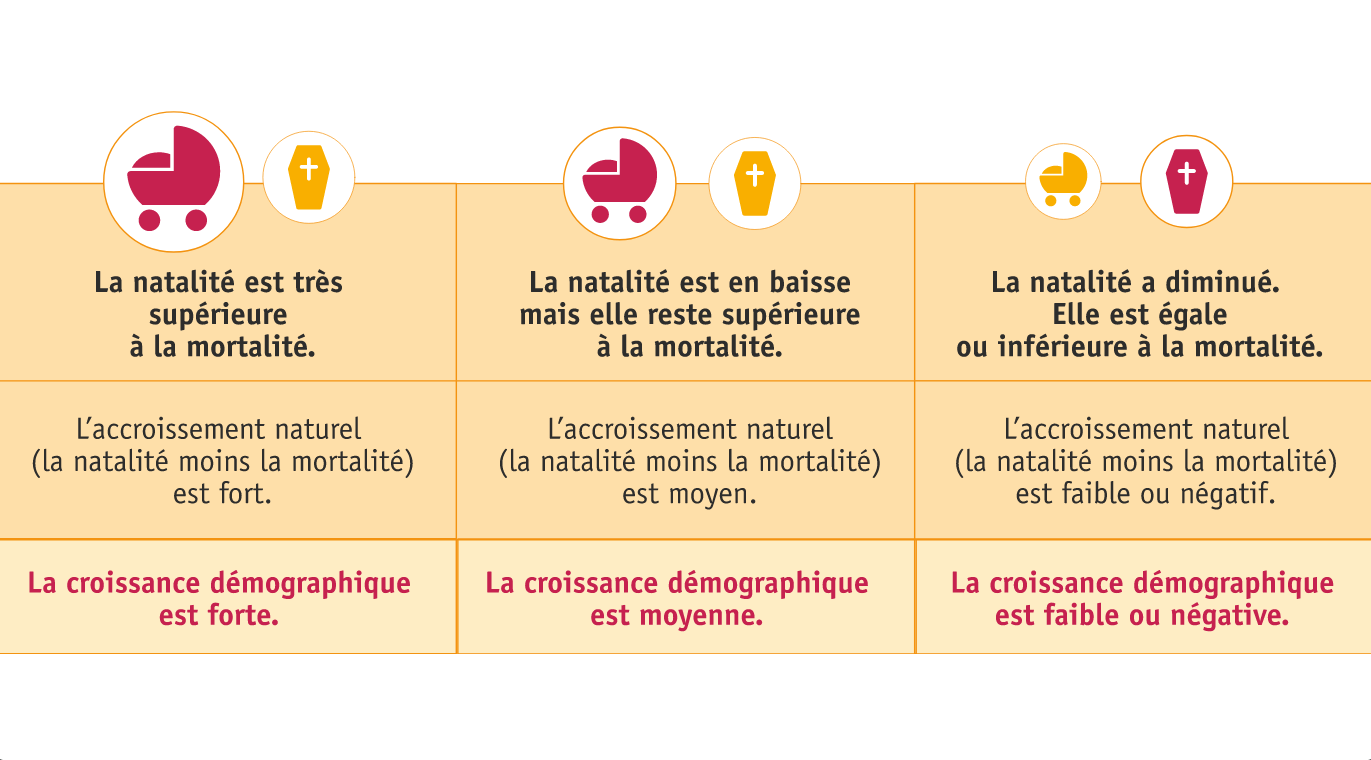 Les trois grands types de croissance démographique