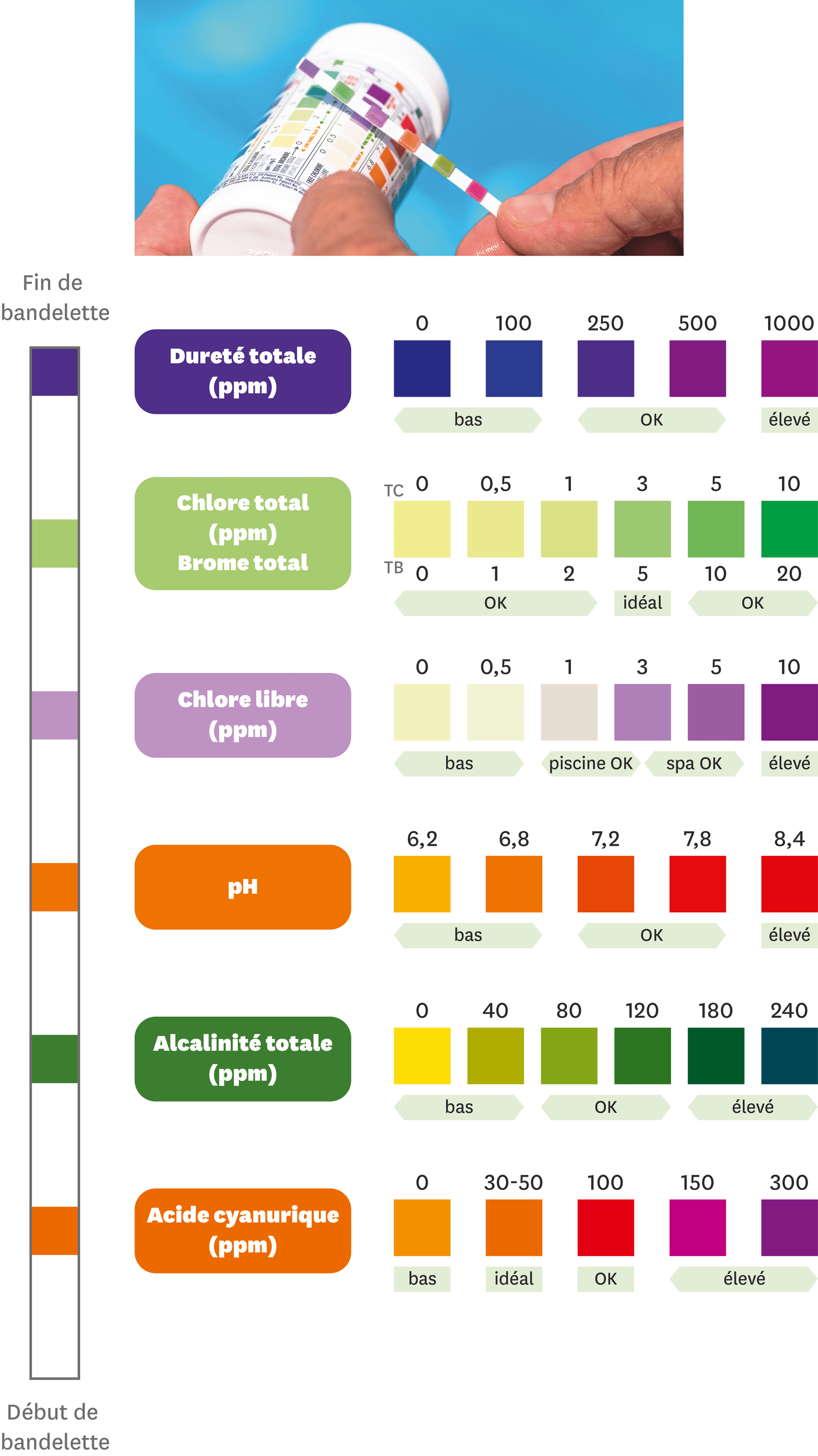 Mesure du pH de la piscine.