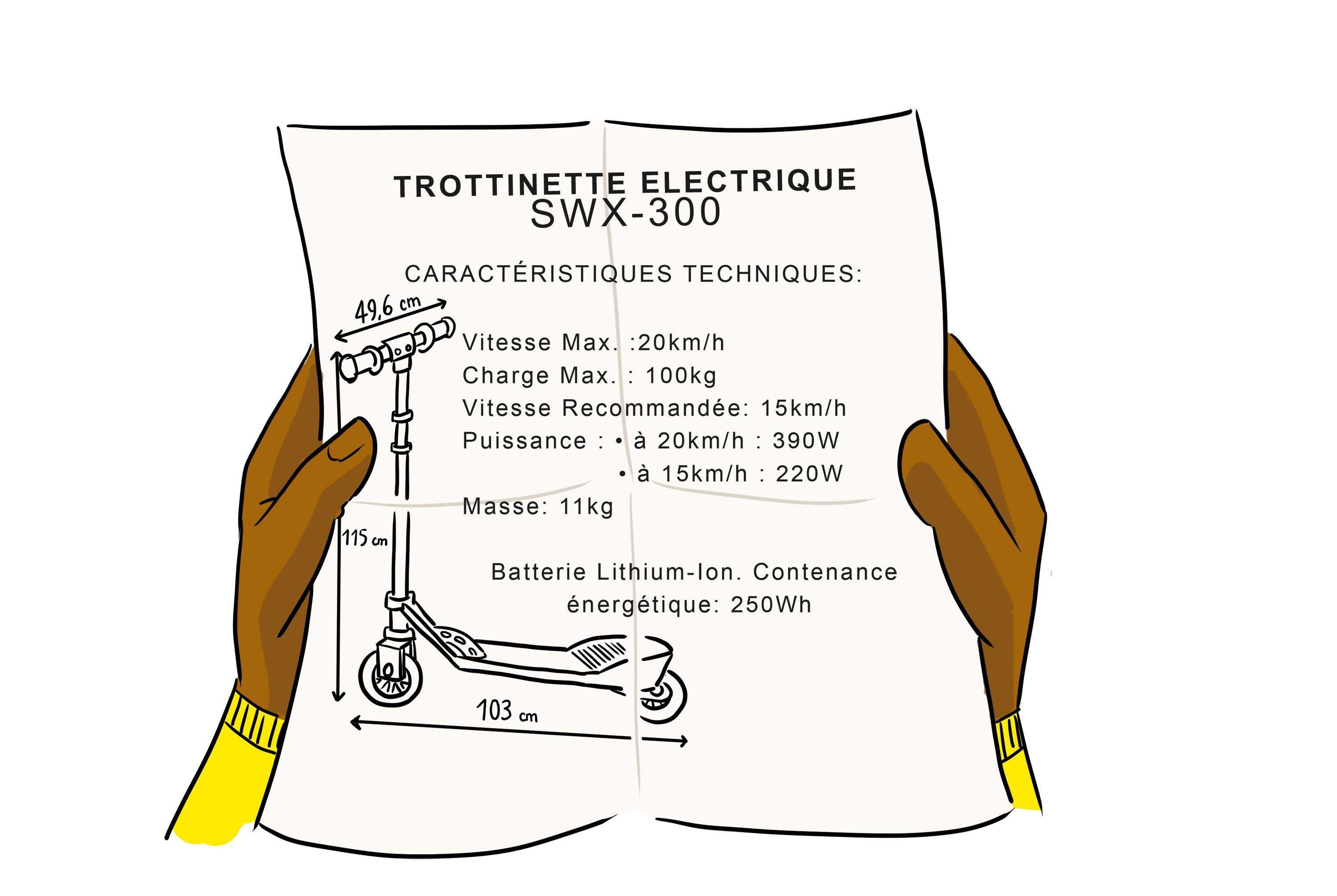 Comment Fonctionne Une Trottinette Page De Garde Caractéristiques techniques de la trottinette électrique.