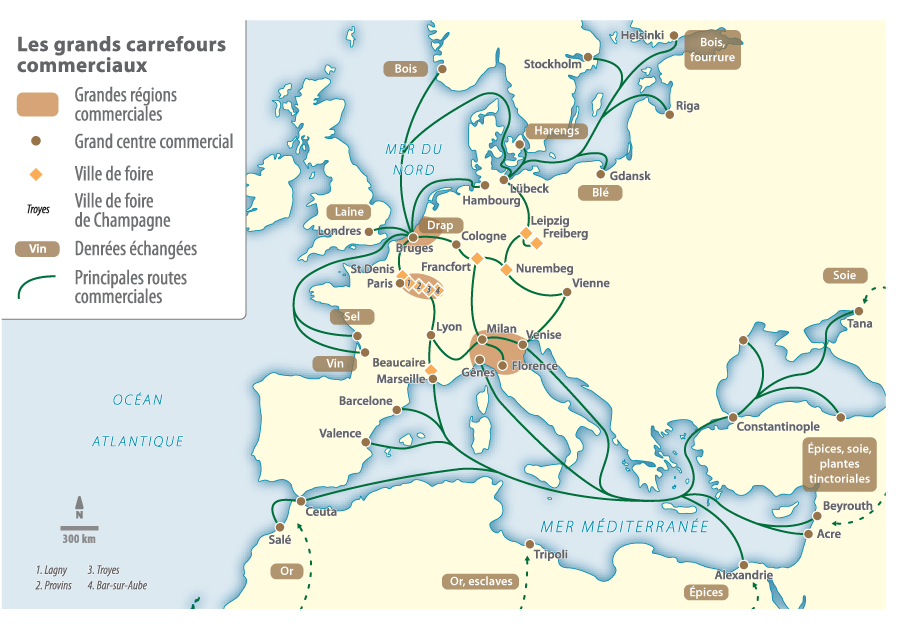 Les Routes Commerciales En Europe Et En Méditerranée Du Xiie