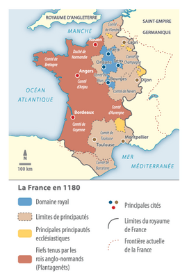 Le domaine royal à la fin du XIIe siècle