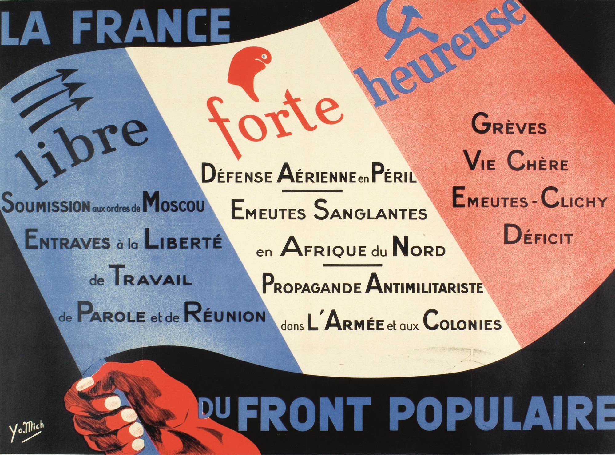 Une affiche contre le Front populaire